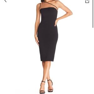 Dress the Population Rayna Illusion One-Shoulder Cocktail Dress